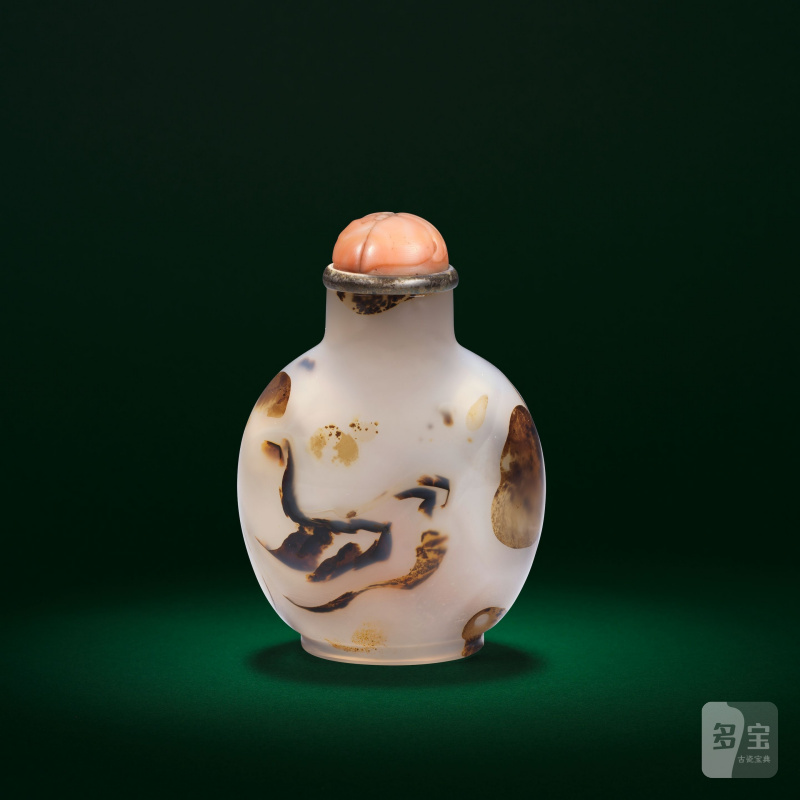 十八世紀 瑪瑙巧雕鷄紋鼻烟壺 | A CHALCEDONY AGATE 'COCKEREL' SNUFF BOTTLE - 图4
